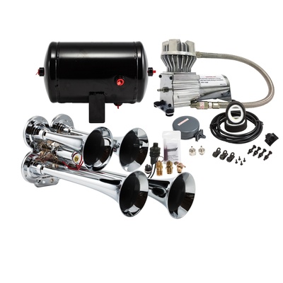 Kleinn Train Horns Complete Quad Air Horn Package with 130 PSI Sealed Air System - HK4